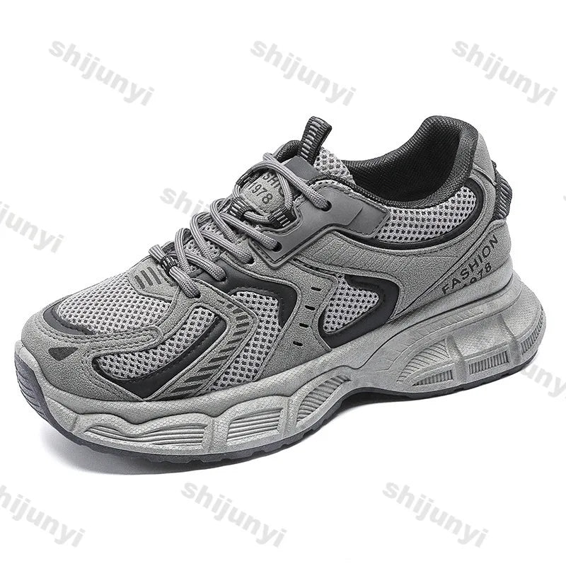 Women's Fashion Chunky Sneakers 2026 Spring Autumn New Platform Height Increase Shoes Comfortable Breathable Casual Sport Shoes