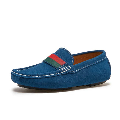 Boys Leather Shoes Black White for School Party Wedding Kids Formal Flats Loafers Slip-on Soft Loafers Children Moccasins 26-37