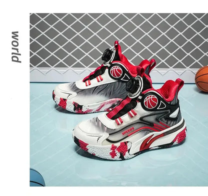 Boys Basketball Shoes Training Running Sports Sneakers Spring Autumn New Style Middle Large Children Boy Knob Movement Footwear