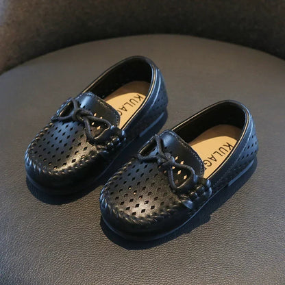 Kids Fashion Casual Shoes Slip-on Flats Boys Moccasins  Solid Color 2025 New Hot Soft Breathable Simple Hollow Children Loafers