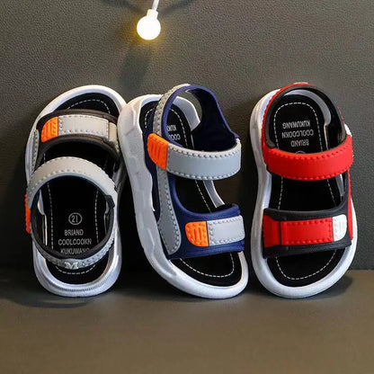 Home Children's Sandals Summer New Style Imitation Leather Casual Primary School Students Soft Bottom Beach Boys' Sandals