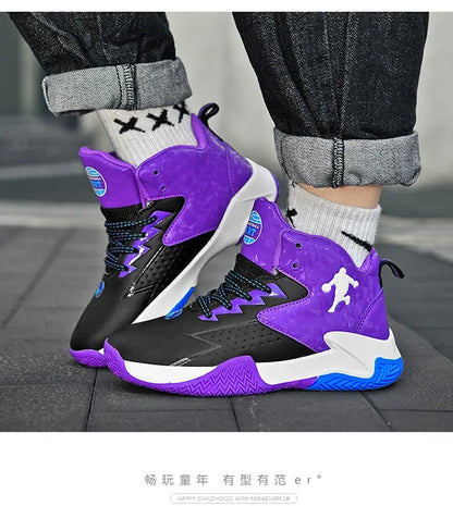 Kids High Top Basketball Shoes for Sports