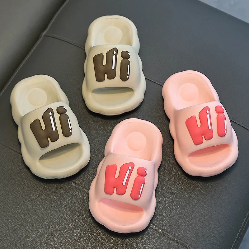 Boy HI Bathroom Slippers Girls Indoor Anti Slip Soft Bottom Home Slippers Parent Child Slippers