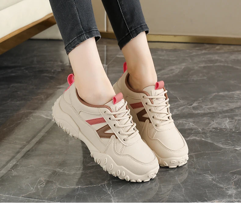 Low-top casual sneakers for women, versatile sports shoes, chunky dad shoes, slip-resistant and durable fashion shoes, KT299-1