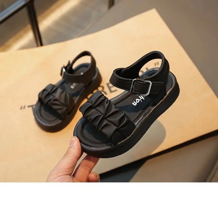Girls' Elegant Sandals - Versatile & Stylish For Indoor/Outdoor, Beach-Ready Princess Shoes , Breathable & Lightweight