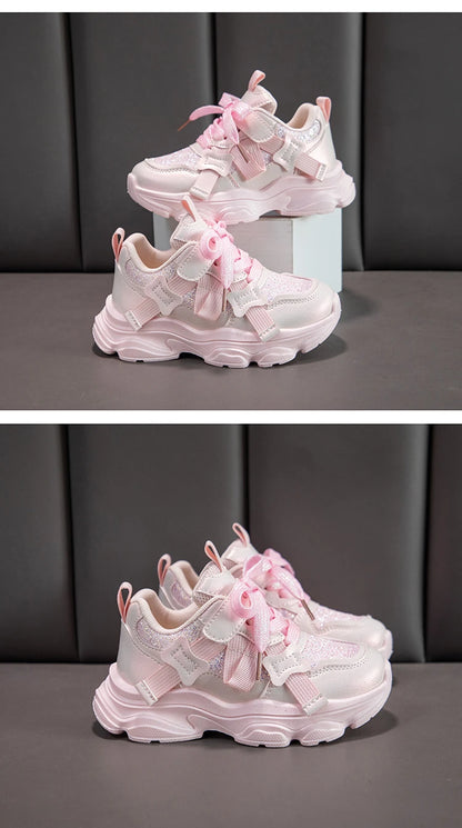 Fashion Versatile Sneakers for Girls 2026 New Autumn Toddler Running Shoes Soft Sole All-day Comfort Kids School Sports Sneakers
