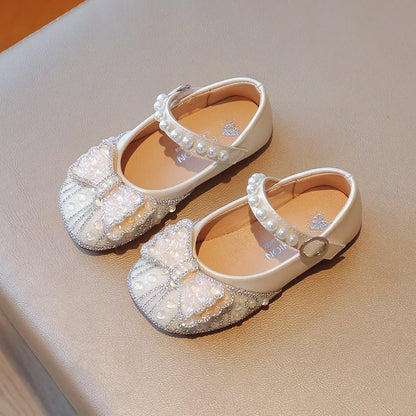 Princess Shoes for Girls Party Wedding Luxurious Glitter 23-34 Kids Single Shoe Summer Spring Autumn Fashion Girl's Flats