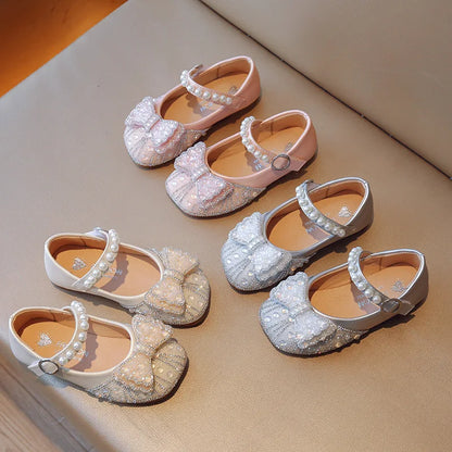 Princess Shoes for Girls Party Wedding Luxurious Glitter 23-34 Kids Single Shoe Summer Spring Autumn Fashion Girl's Flats