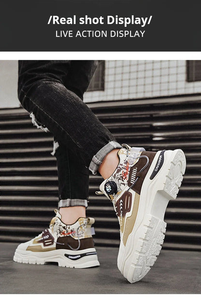 Men's Casual Outdoor Boots Fall Breathable Trendy Versatile Leisure Knob Board Shoes Anti-slip Riding Fashion Sneakers  (Available)