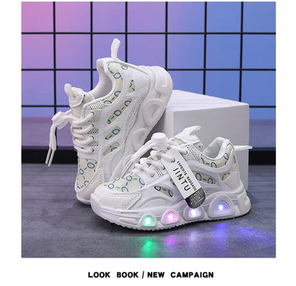 Kids Sneakers Spring New Girl Sneakers Casual LED Kid Shoes Fashion Girls' Shoes Designer Shoes Tenis De Mujer