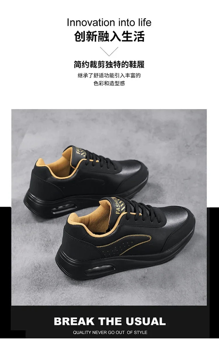 New Women's Fashionable Sneakers Leather Women's Casual Shoes Lace Up Flat Shoes Ladies Lightweight Fitness Walking Shoes