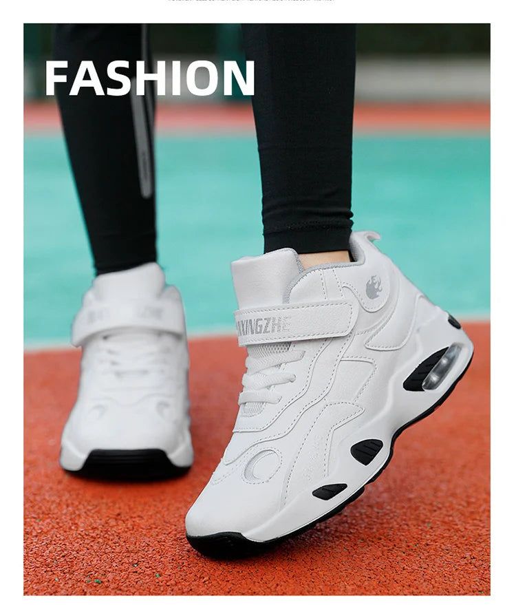 Kids Basketball Shoes Boys Student Sports Shoes School Daily Outdoor Running Sneakers High Top Children Basketball Sneakers