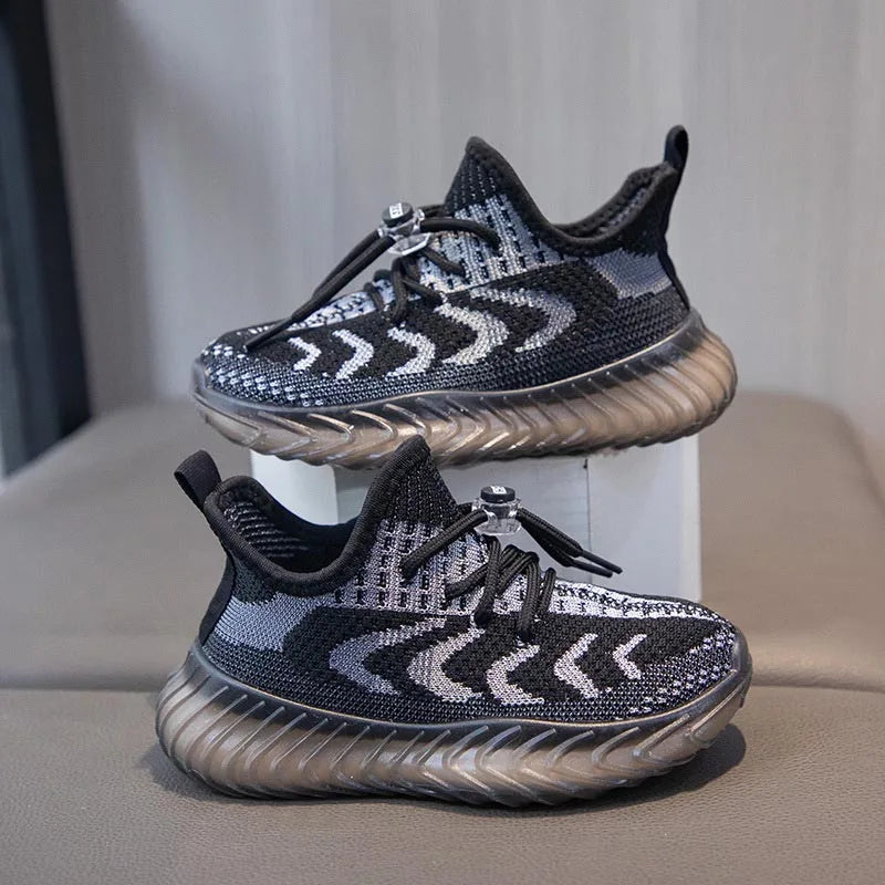 Children's Coconut Shoes Autumn Styles Boys Sneakers Breathable Mesh Shoes Fly Weaving Girls Casual Shoes Soft Sole baby