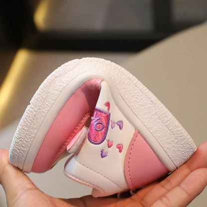 Children's Sports Shoes Spring and Autumn New Cute Girls' Sneakers Versatile Soft Breatheable Hook & Loop Fashion Kids Shoe