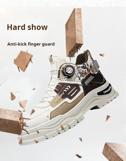 Men's Casual Outdoor Boots Fall Breathable Trendy Versatile Leisure Knob Board Shoes Anti-slip Riding Fashion Sneakers  (Available)