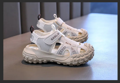 Boys and Girl's Casual Sandals Anti Kick Closed-toe Kid's Beach Shoes Summer Mesh Breathable Children's Sports Sandals