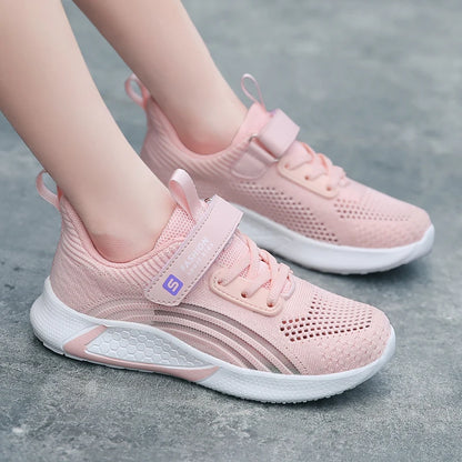 Girls Running Shoes Child White Mesh Sneakers Student Kids Summer Female Fashion Children Autumn Colorful Sport Shoes Light