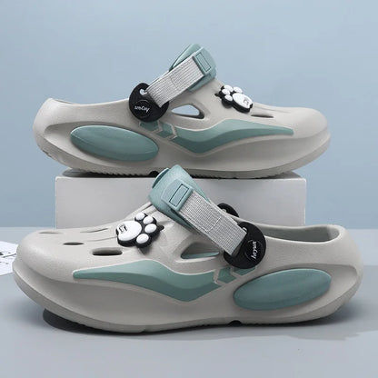 New Summer Men's Barefoot Sandals Soft Sole Comfortable Breathable Non Slip Tulip Slippers Thick Sole Casual Walking Beach Shoes