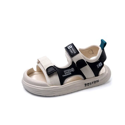 New Hot Sales Black Beige Soft Boys Girls Beach Shoes Casual Non-slip Kids Baby Sports Sandals