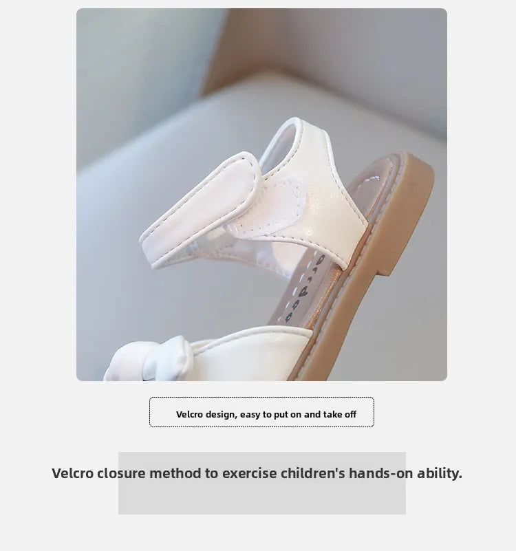 Girls Princess Sandals with Bow-knot Fashion Classic Baby Kids Beach Shoes Children Summer Sandals Simple Size 21-30 Hot Sale