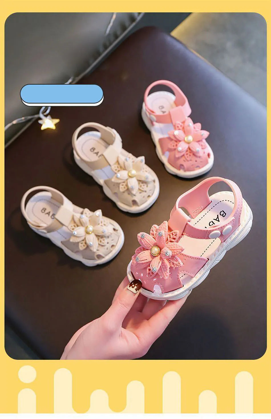 New Girls Summer Sandals Soft Sole Breathable Kids Beach Shoes Anti-slip Princess Sandals Children Casual Footwear