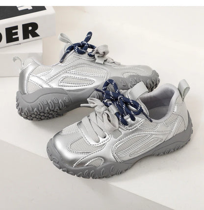 Boys Girls Skate Sneakers  New Autumn Toddler Walking Shoes Soft Sole Non-slip Versatile School Outdoor Mountain Trainers