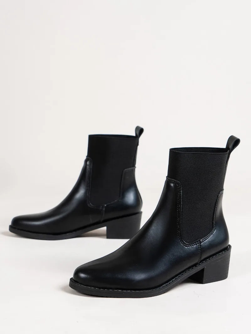 Fashion Boots Women's Short Boots New Style Thick Heel Chelsea Boots Women's Versatile Elastic Thin Boots Comfortable