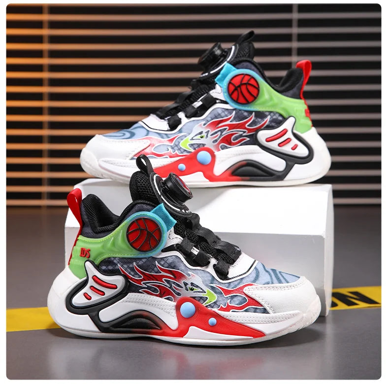 Kids Sneakers Fashion Basketball Shoes for Children Boys Breathable Mesh Sneakers Casual Sports Shoes New Design Trainers