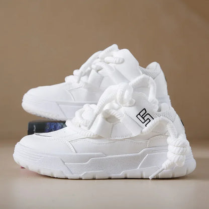Trendy Women's Men Chunky Sneakers Versatile Casual Thick Soled Board Shoes Female Little White Shoes Walking Shoe Hombre Mujer