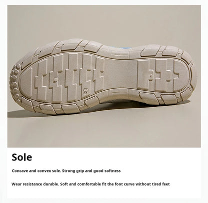 Women's Shoes Casual Platform Shoes Women Round Toe Lace-Up Tennis Vulcanized Sneakers New Style Korean Couple Elderly Shoes