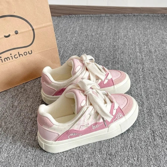 New Women's Casual Flat-soled Sports Shoes Cute Patterns Trainers Ladies Sneakers Breathable Star Women Sneakers