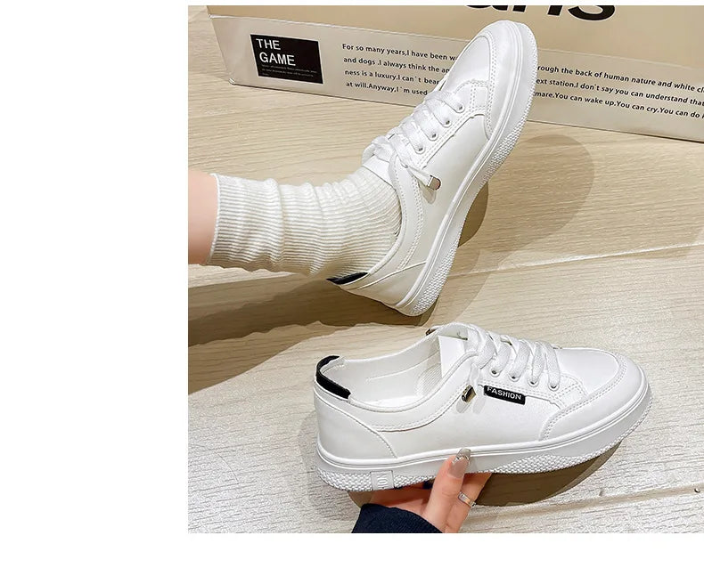 Women's Fashion White Sneakers 2025 New Spring and Autumn Flat Casual Shoes ins Breathable Thin Summer Sneakers
