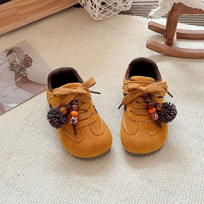 Girls Casual Sneakers Autumn New Toddler Flat Shoes Flower Children Retro Classic Fashion Non-slip Kids Running Sport Shoes