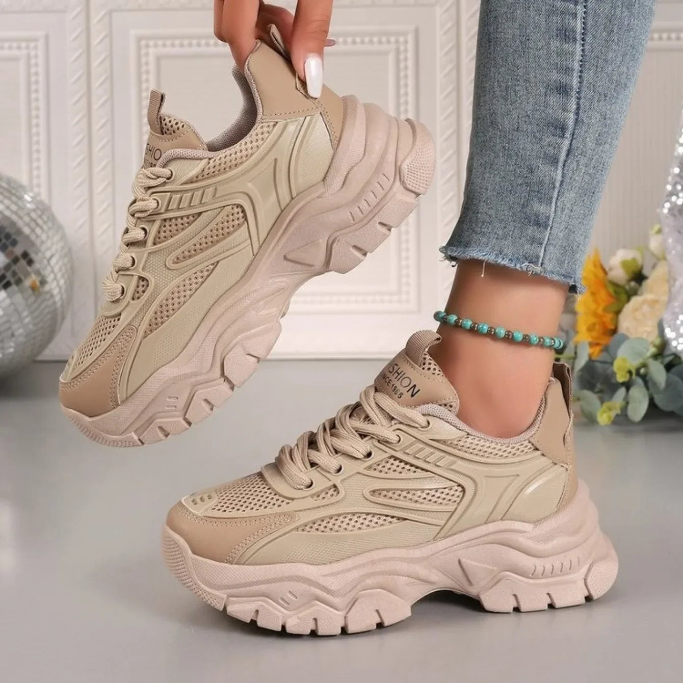 Women Sneakers New Fashion Chunky Sneakers Women Outdoor Tennis Platform Sports Shoes for Women Lightweight Designer Shoes