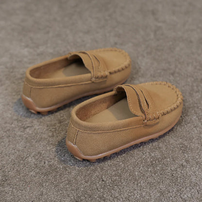 Boys Moccasins Shoes Fashion Solid Color Kids School Causal Shoes Breathable Non-slip Children Slip-on Flats Loafers Size 21-30