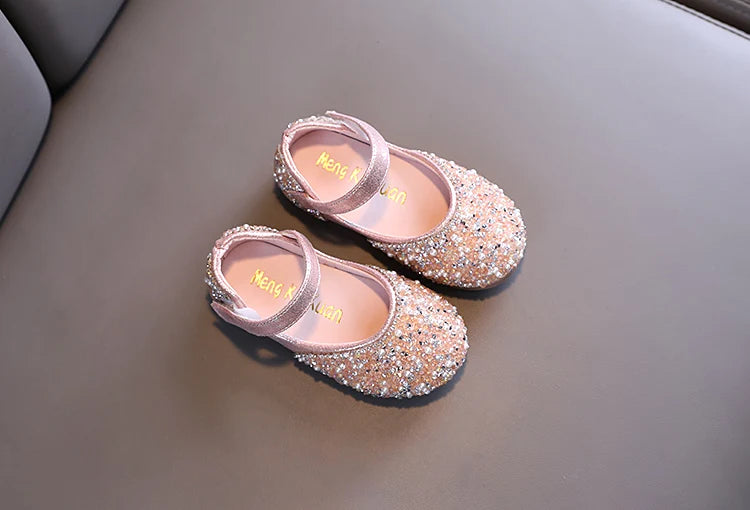 Girl's Princess Shoes Summer Glimmer Round Toe Party Dance Flat Shoe for Girls Spring Size 21-36 Infant Children Mary Janes