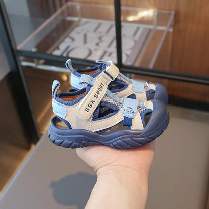 New Children's Sandals Soft Bottom Head Protection Boys and Girls Baby Walking Shoes Korean Style