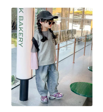 Children's Sneakers Chunky New Girls Basketball Shoes Fashion Versatile Kids Causal Boys Sports Shoes for School Breathable