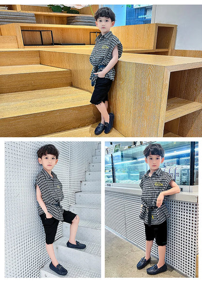 Children's Leather Shoe Boys Moccasins Non-slip Britain Style Round-toe Flat Shoes 2025 Autumn Fashion Casual Kids Loafers