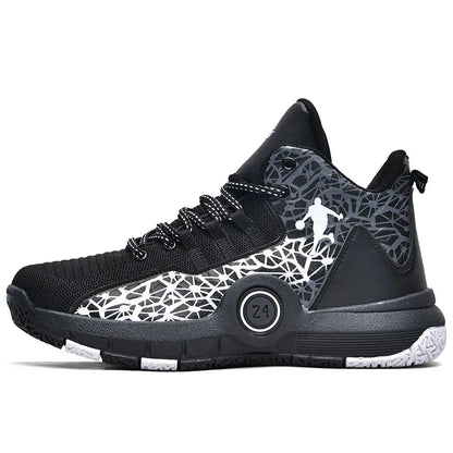 Hot Sale Cheap High Basketball Sneakers Men Women Fashion Printed Basketball Trainers Baskets Outdoor Platform Sport Shoes Boys