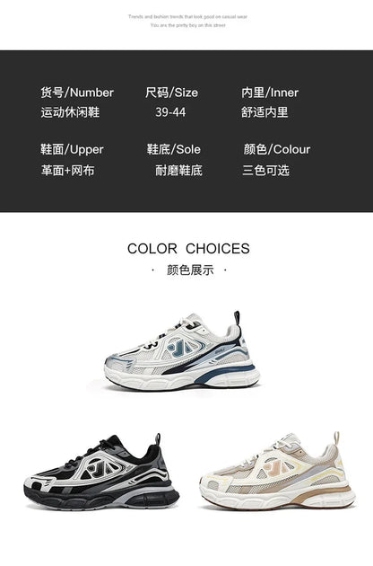 Men's Sneakers Fashion Breathable Sports Shoes Outdoor Running Shoes for Men Lace Up Platform Training Sneakers Tenis Masculino