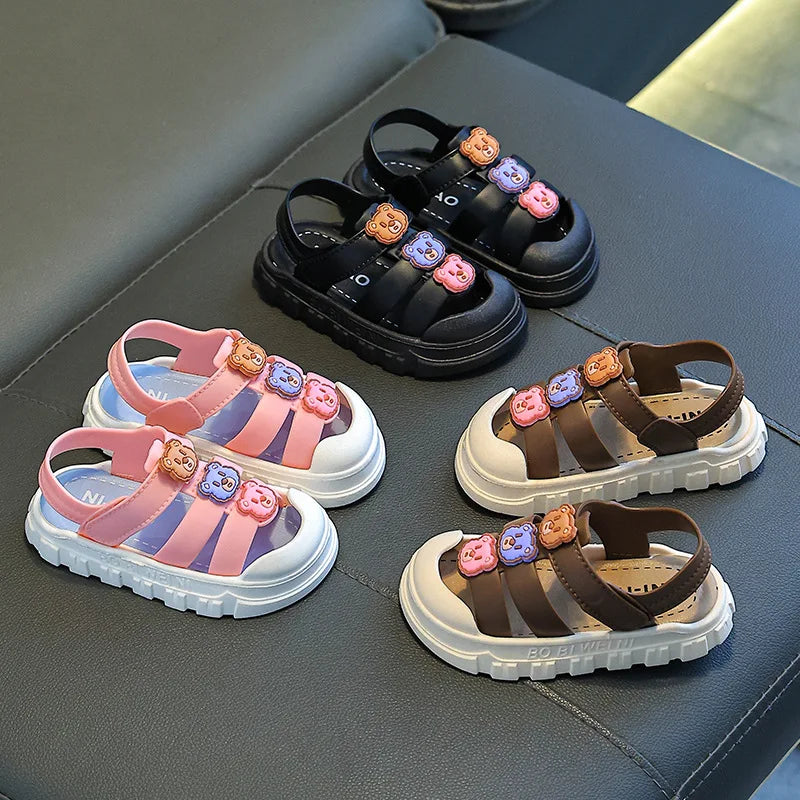Summer Indoor Outdoor Anti-slip Soft Bottom Girls Boys Toddler Kids Sandals PVC Sole Comfortable