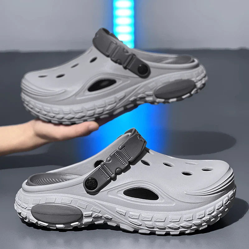 Summer Men's Thick Soled Non-Slip Breathable Toe-Cap Sandals Casual Beach Slippers