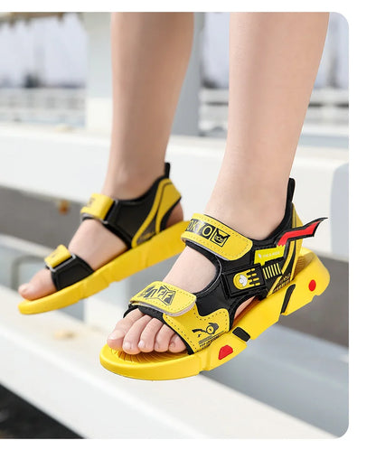 Boys Sandals 1-12 Year Old Soft Sole Anti Slip Sandals Cartoon Outwear Small and Medium Sized Children Beach Sandals