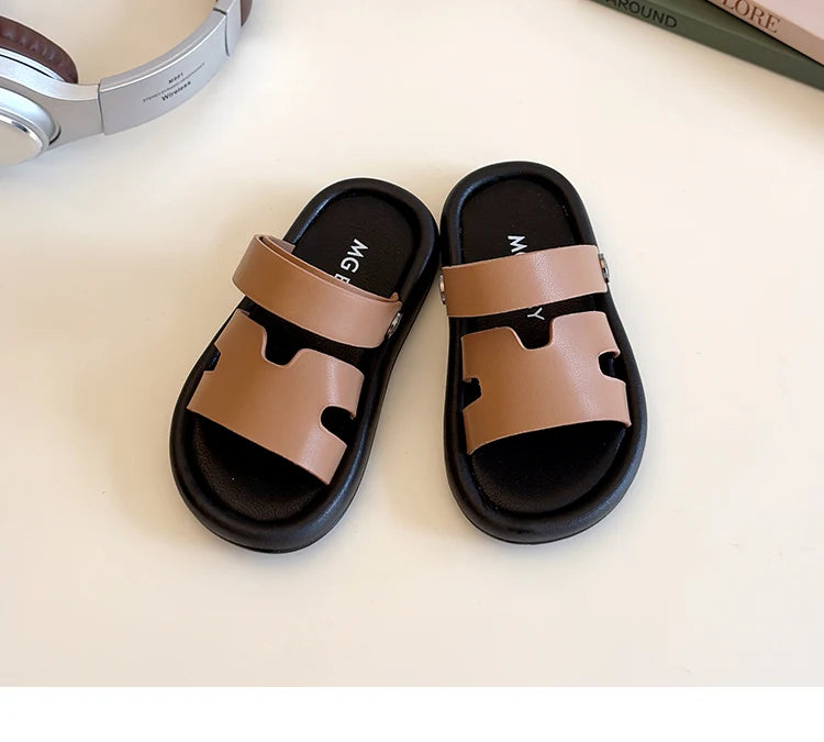 Summer New Children Sandals for Girls Boys Fashion Korean Style Soft Non-slip Versatile Chic Open-toe Casual Beach Shoes