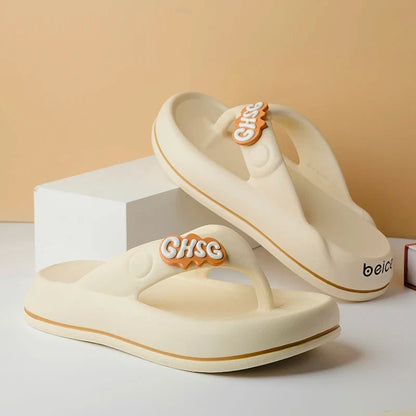Solid Color Non-slip Leisure Couple Slippers Women Summer Beach Slippers Outdoor Women Flip Flops Breathable Beach sandals women