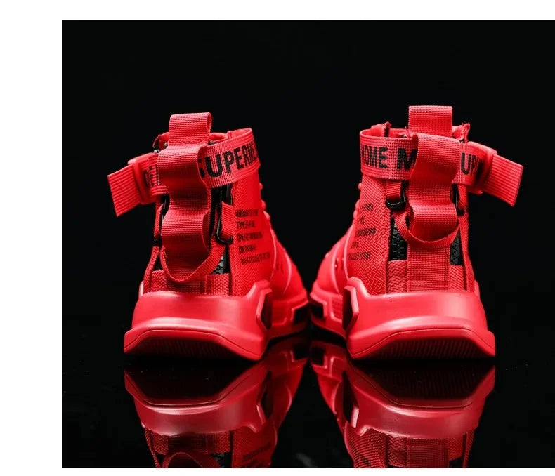 Mens Casual Sneakers High-tops Sneakers Trendy Boys Basketball Sports Tennis Shoes Outdoor Off-road Shoes Couple Sneakers