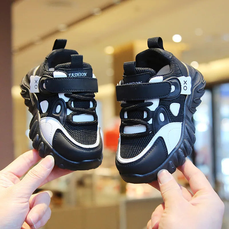 2025 New Spring Autumn Boys White Shoes Girls Breathable Mesh Casual Soft Sole Sneakers Kids Running Shoes Children Sports Shoes