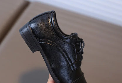 Boys School Leather Shoes New Performance Kids Black Loafers Fashion Children Formal Uniform Low-heels Shoes Causal Versatile