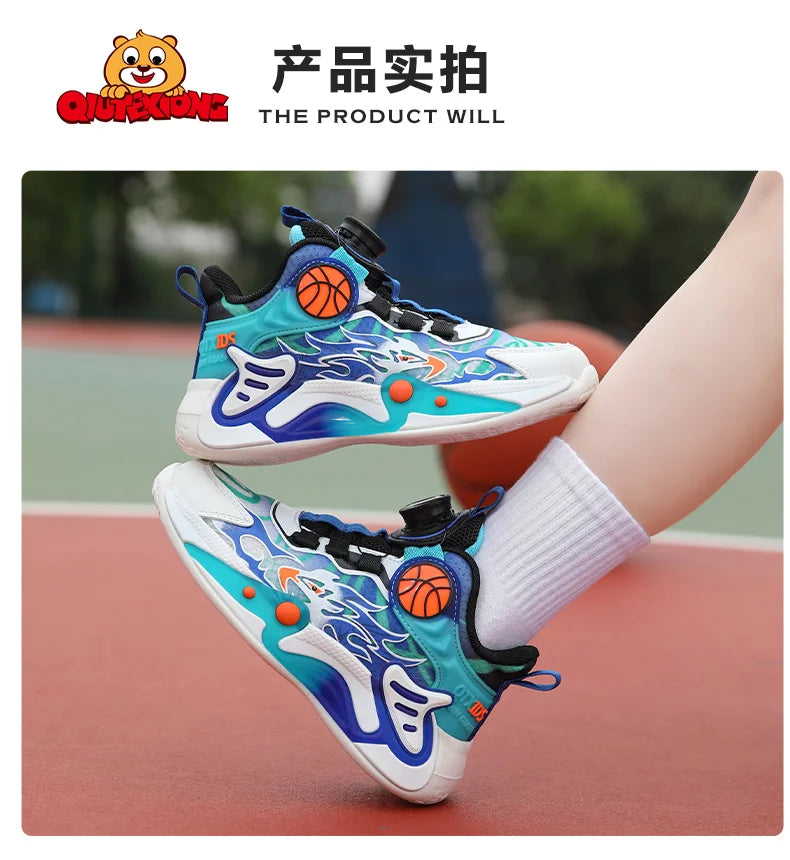 Kids Sneakers Fashion Basketball Shoes for Children Boys Breathable Mesh Sneakers Casual Sports Shoes New Design Trainers